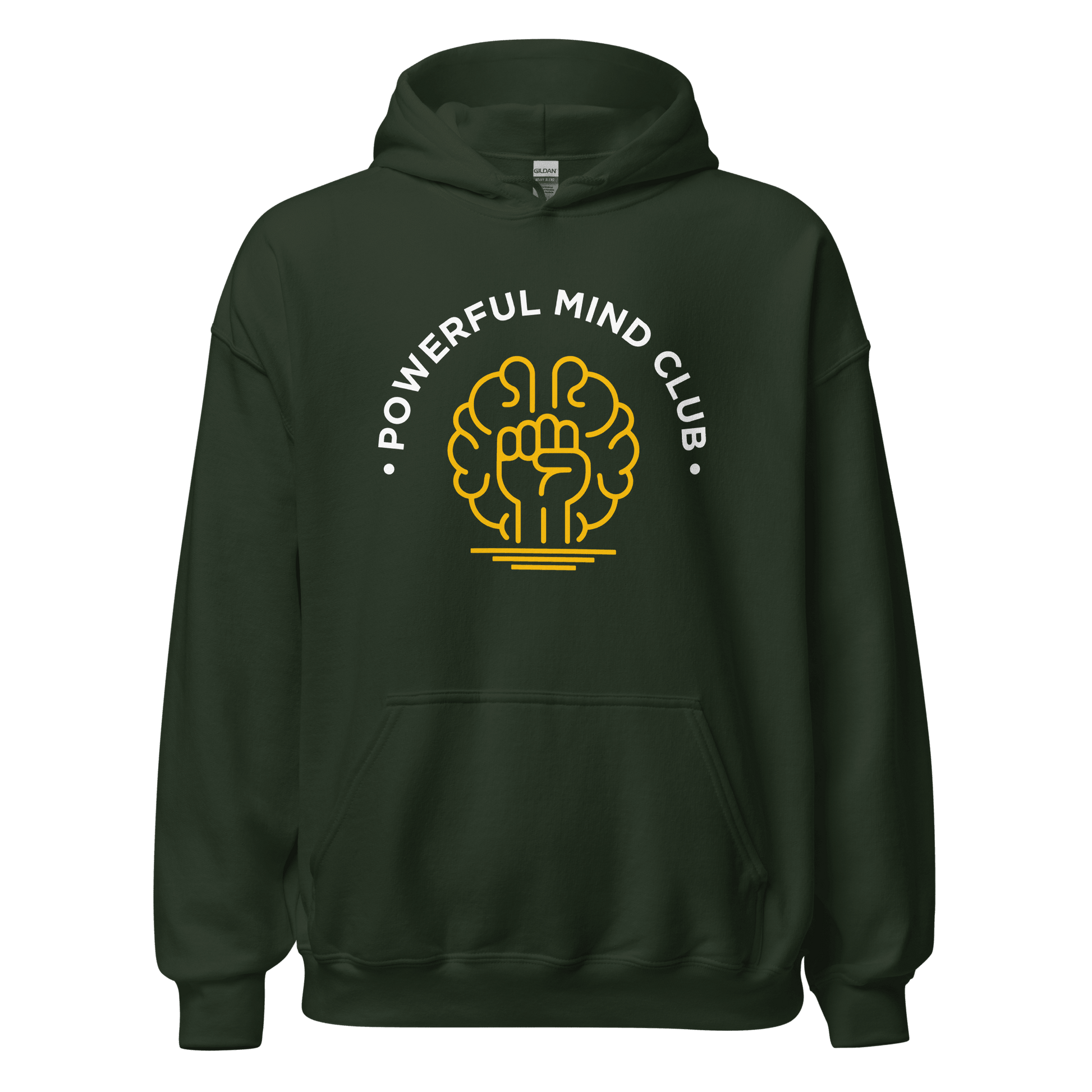 Forest Green Powerful Mind Club Classic Hoodie - Brights