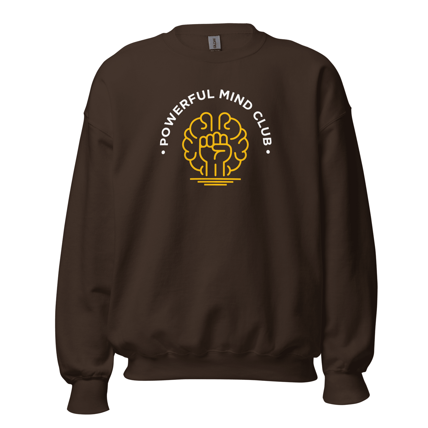 Powerful Mind Club Crewneck Sweatshirt in Dark Chocolate