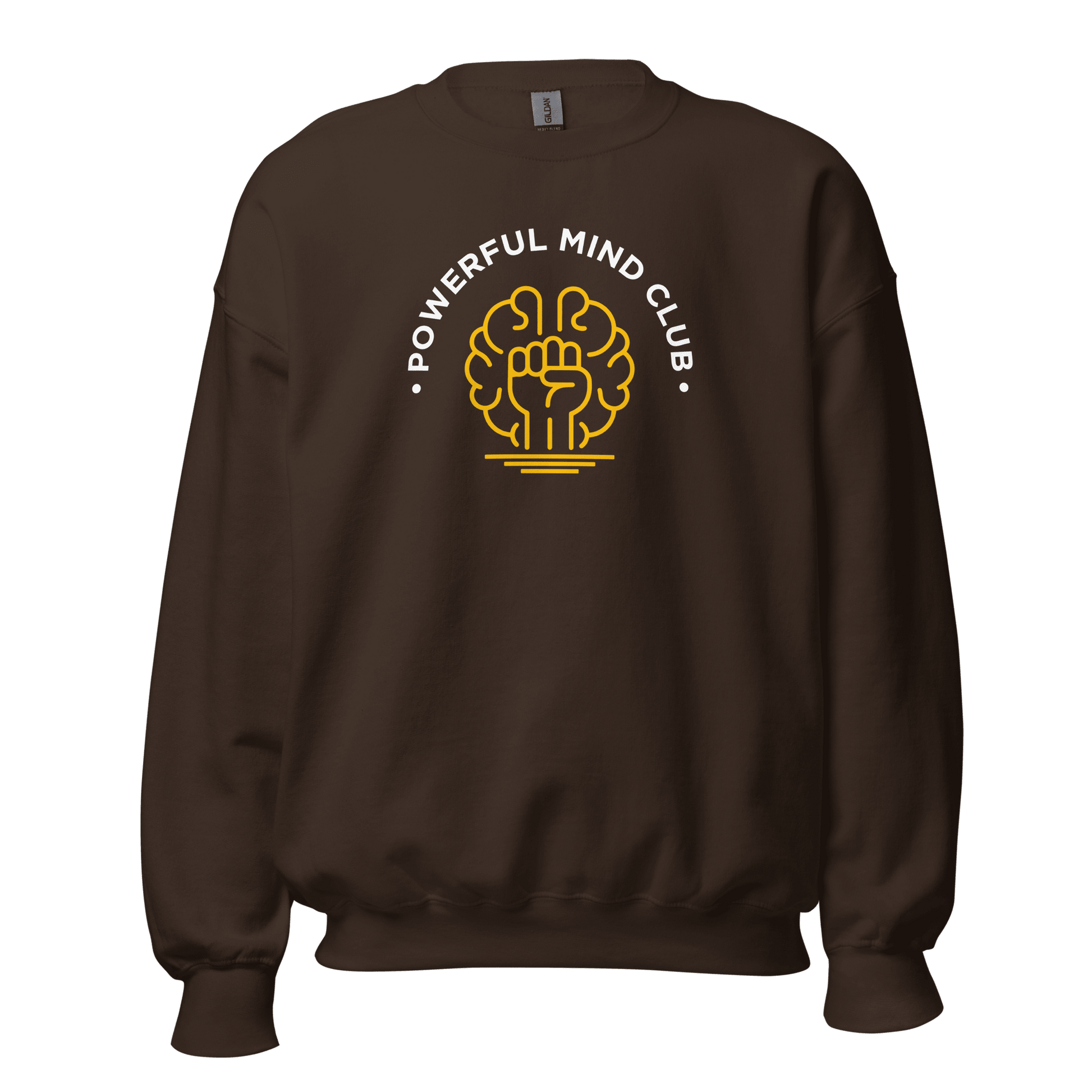 Powerful Mind Club Crewneck Sweatshirt in Dark Chocolate