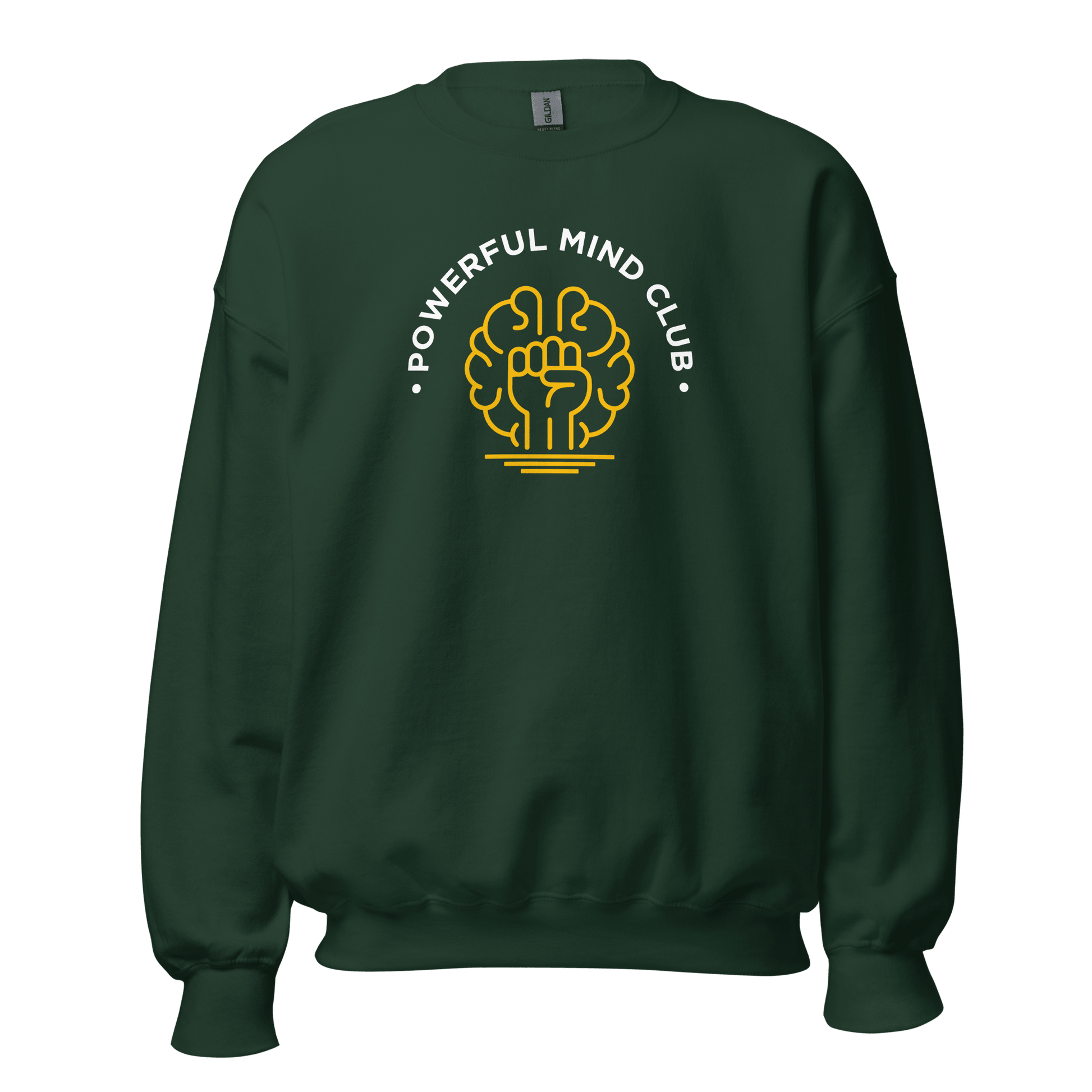 Powerful Mind Club Crewneck Sweatshirt in Forest Green