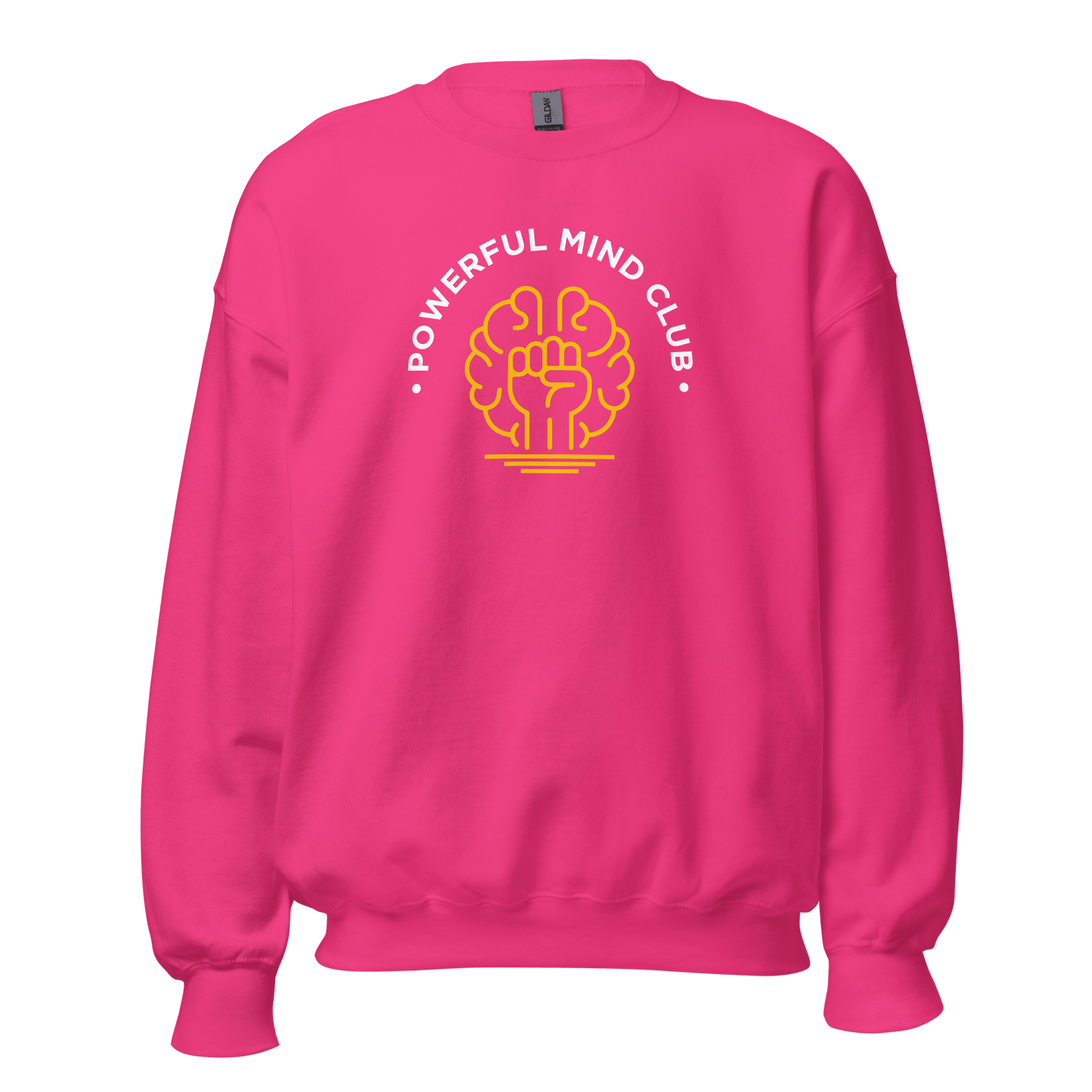 Powerful Mind Club Crewneck Sweatshirt in Hot Pink