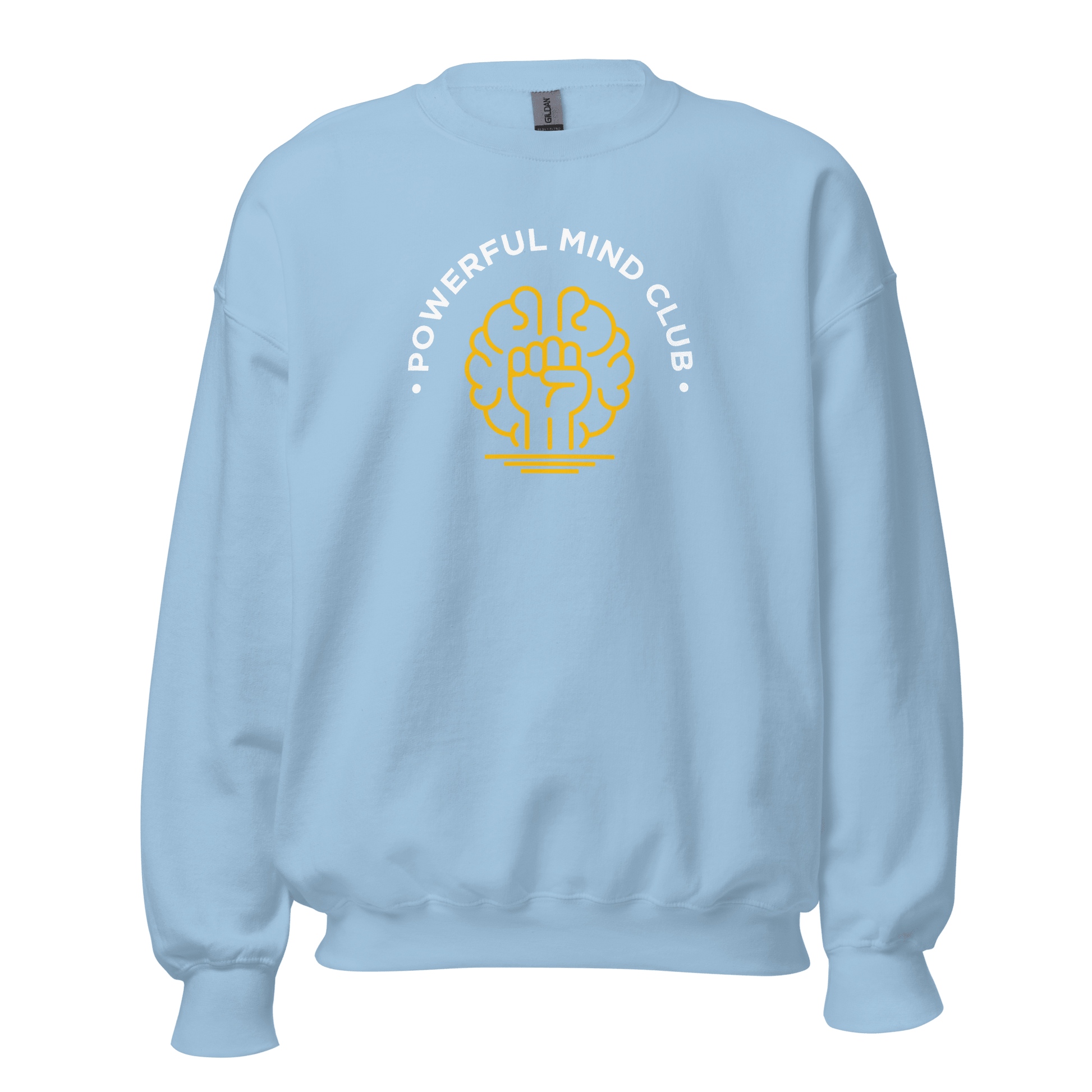 Powerful Mind Club Crewneck Sweatshirt in Light Blue