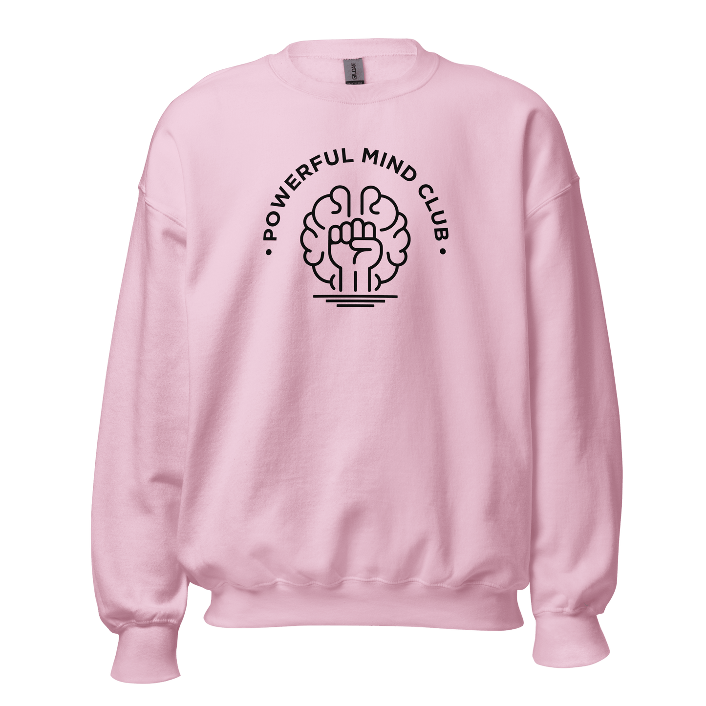 Powerful Mind Club Crewneck Sweatshirt in Light Pink
