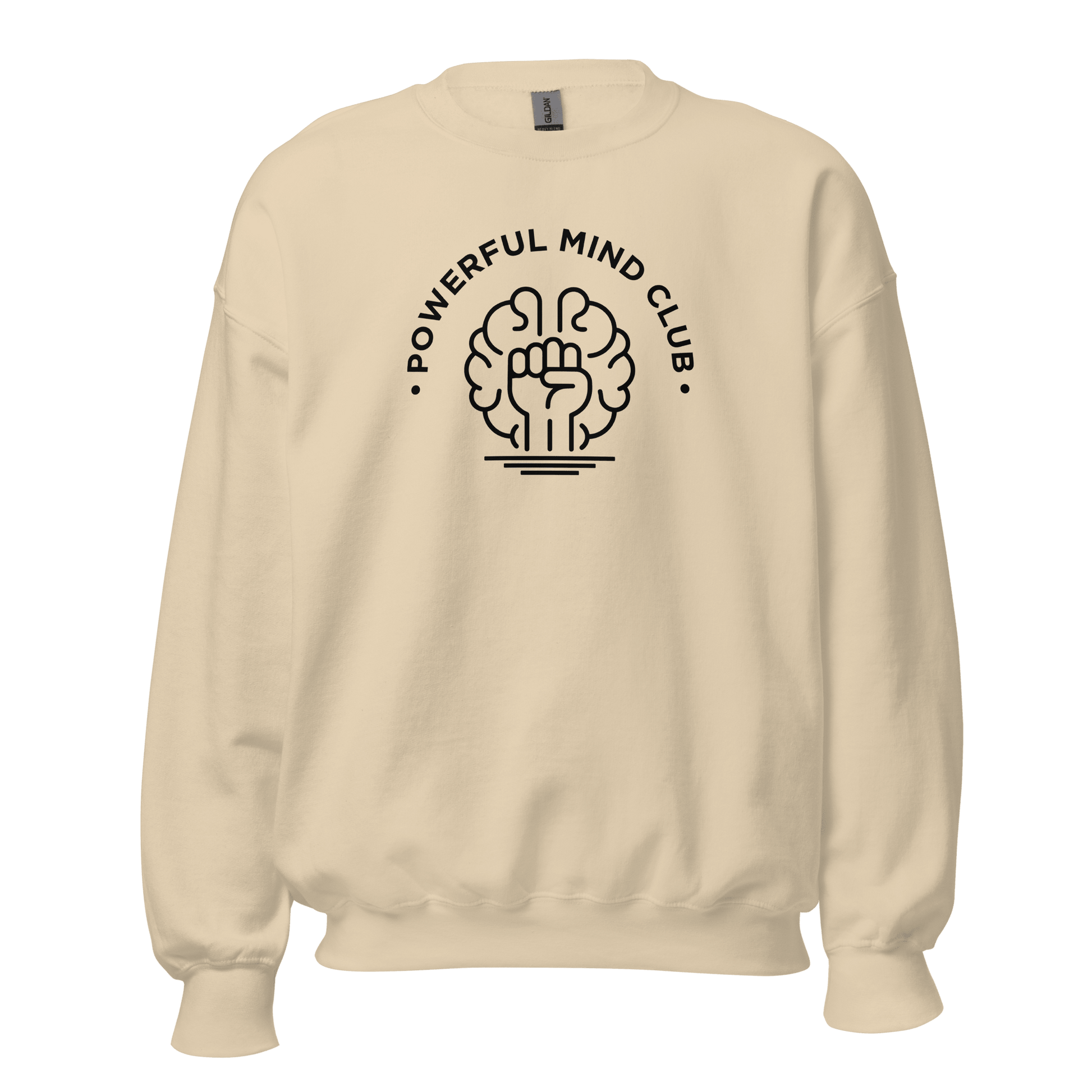 Powerful Mind Club Crewneck Sweatshirt in Sand