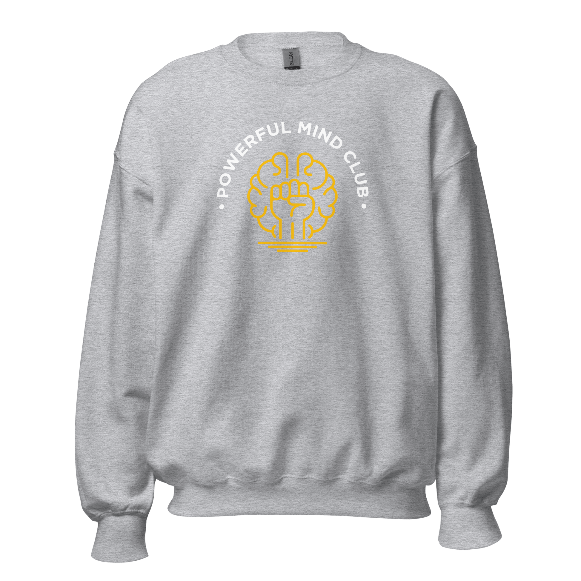 Powerful Mind Club Crewneck Sweatshirt in Sport Grey