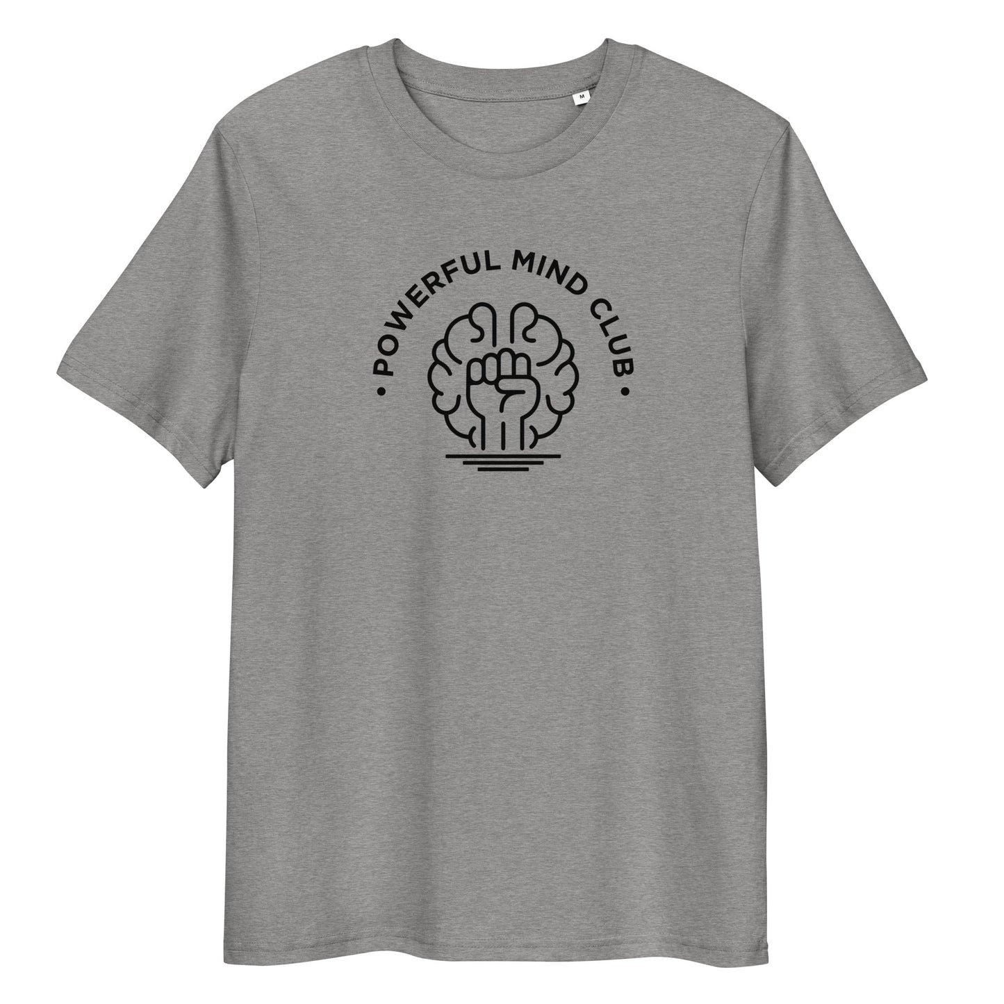 Powerful Mind Club Unisex Organic T-shirt in Heather Grey