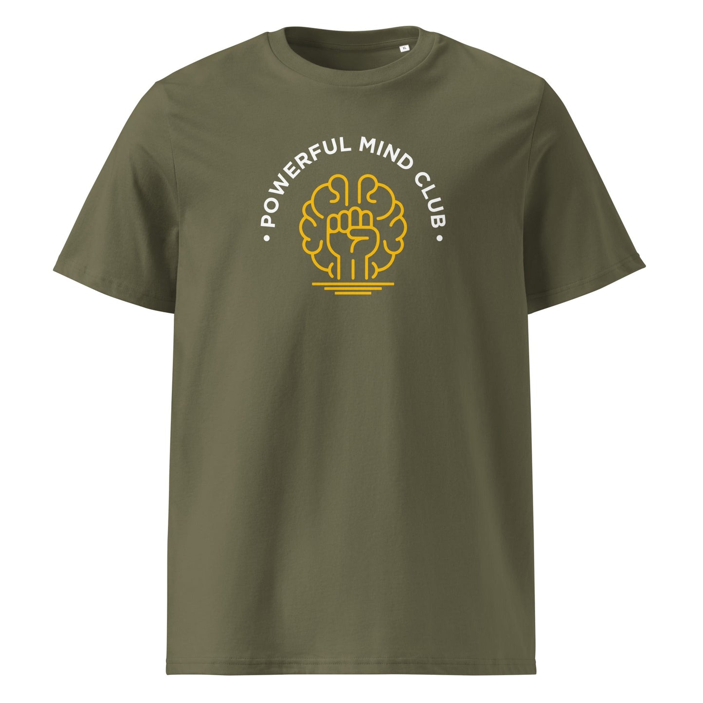 Powerful Mind Club Unisex Organic T-shirt in Khaki