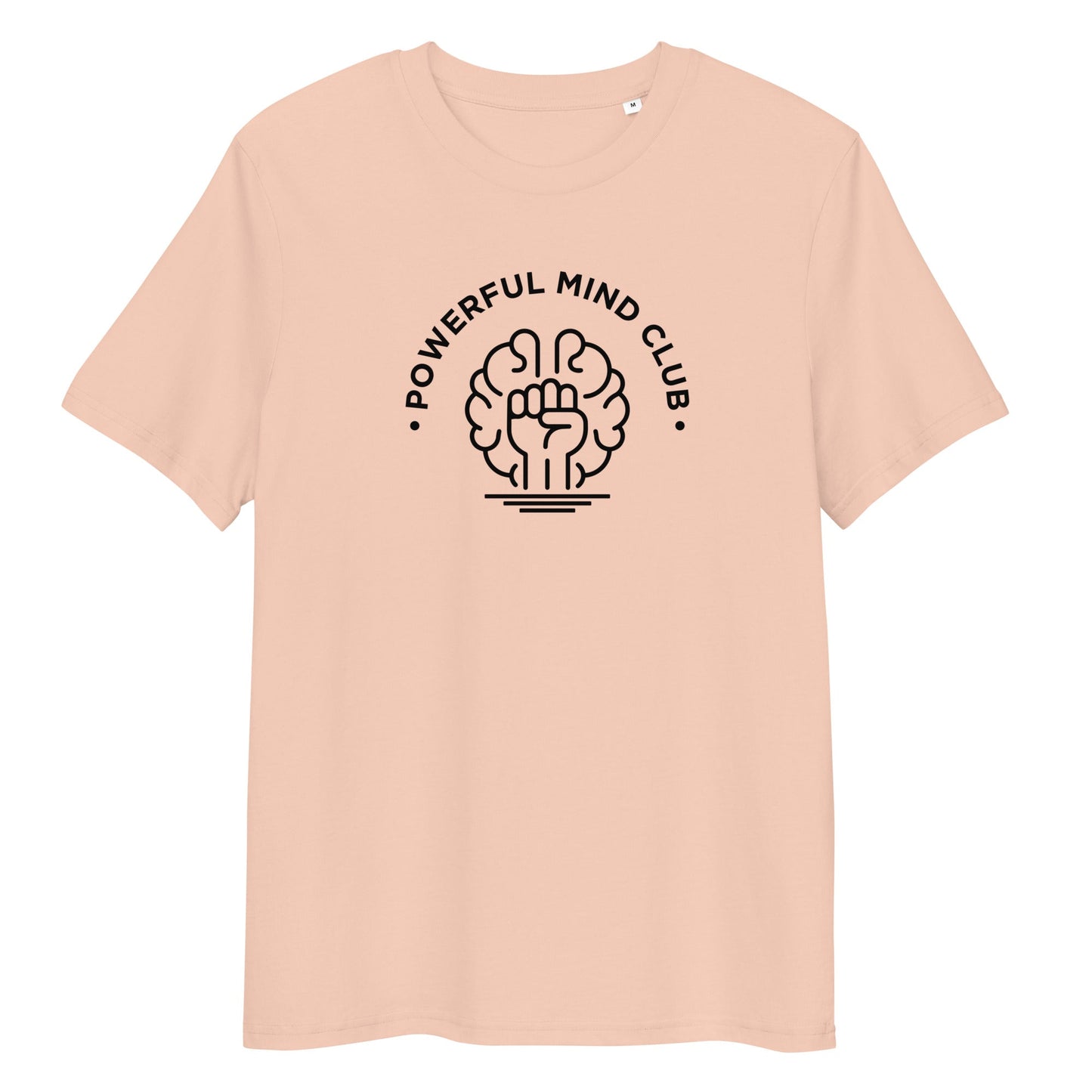Powerful Mind Club Unisex Organic T-shirt in Peach