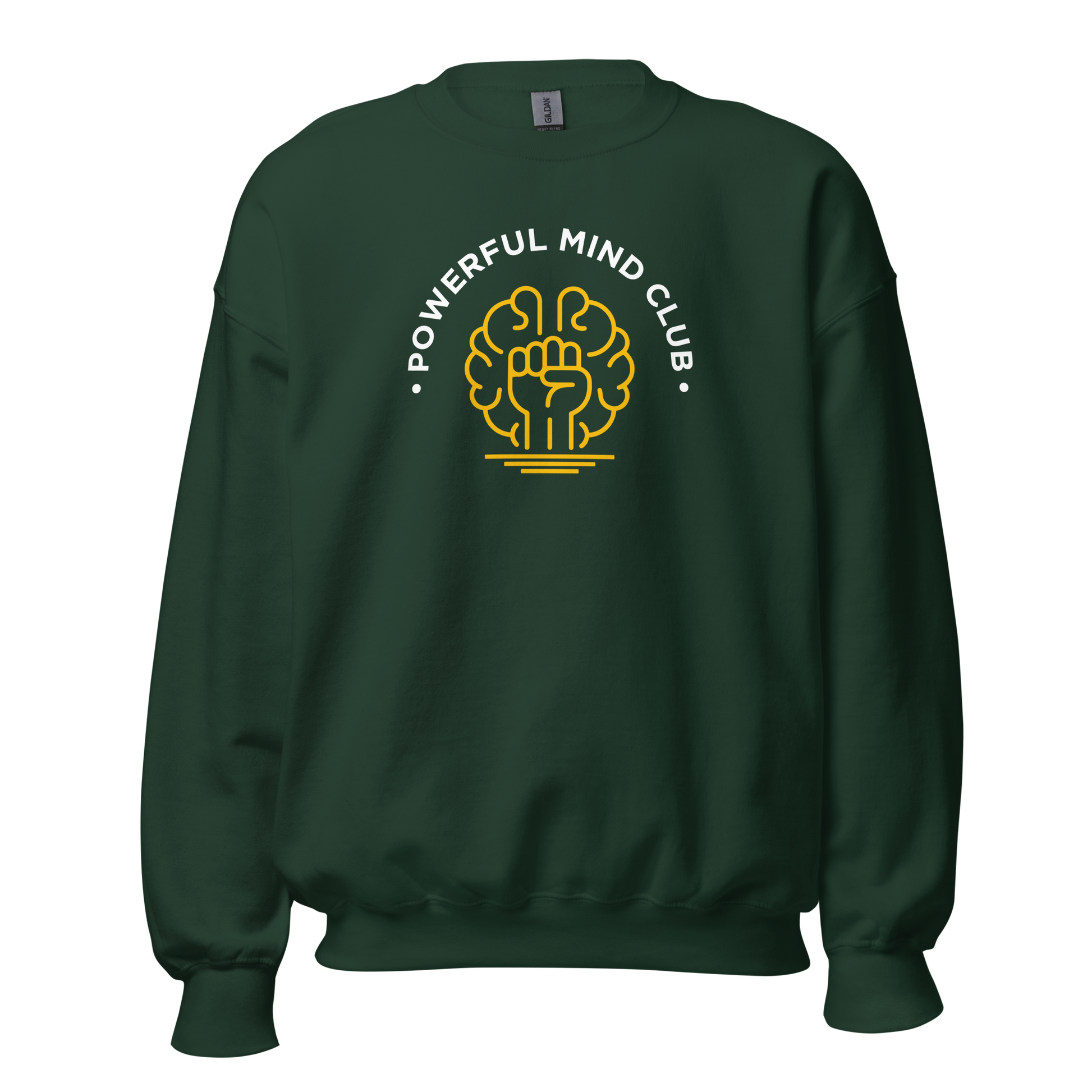 Forest Green Powerful Mind Club crewneck sweatshirt