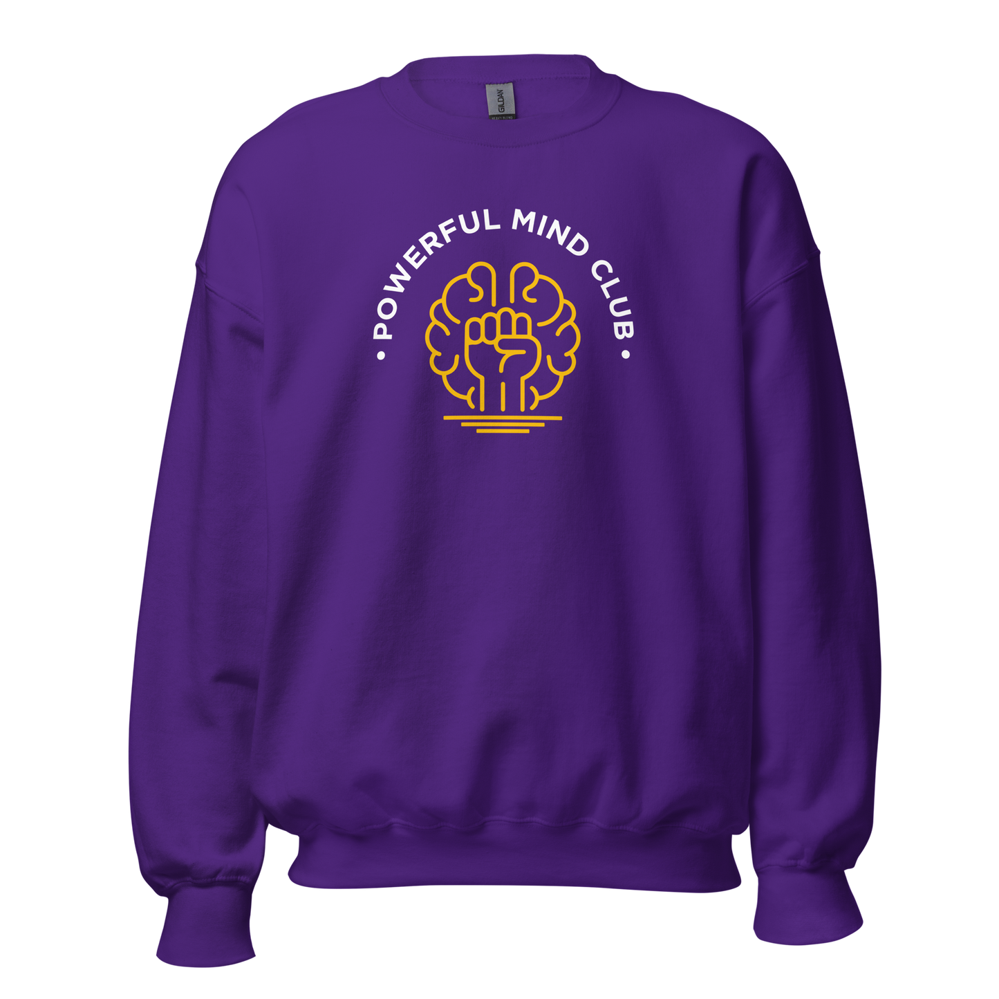 Bright Purple Powerful Mind Club crewneck sweatshirt