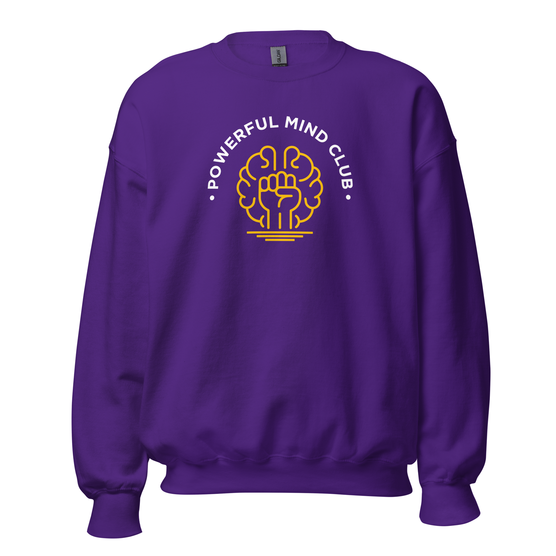 Bright Purple Powerful Mind Club crewneck sweatshirt