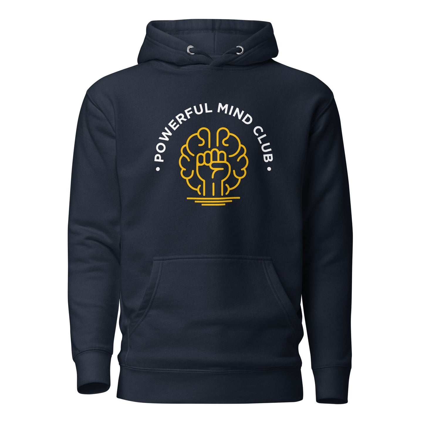 Powerful Mind Club classic hoodie in navy blue