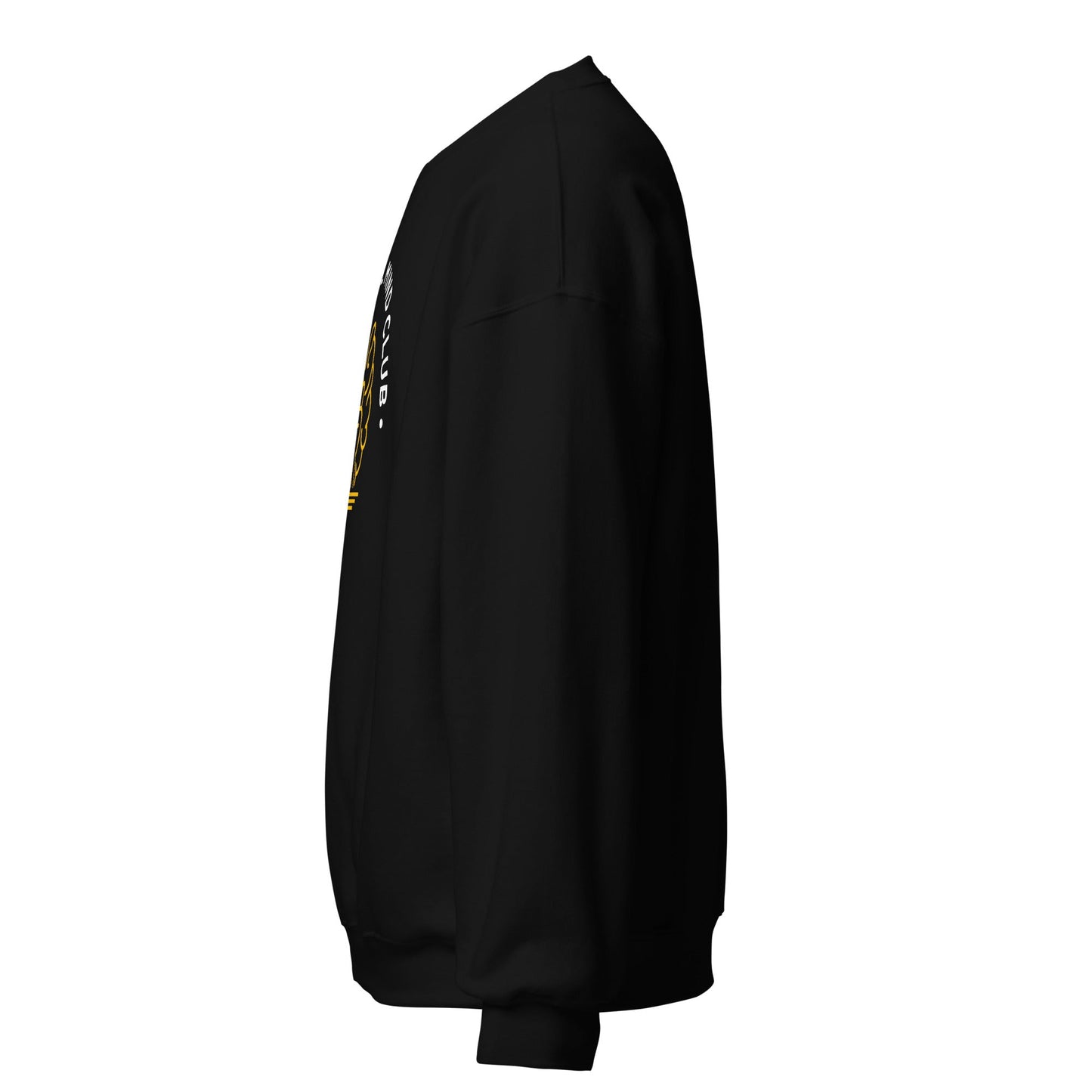 Powerful Mind Club Crewneck Sweatshirt in black, side view