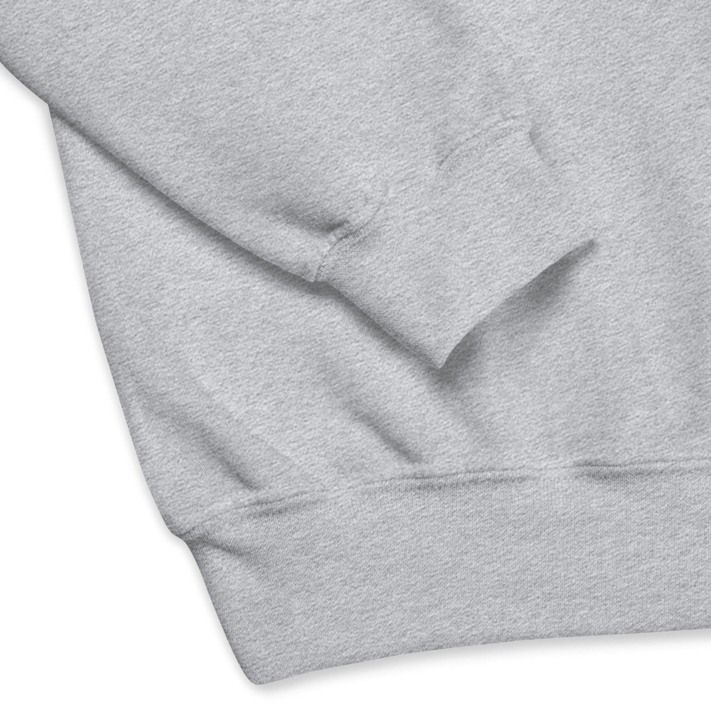 Powerful Mind Club Crewneck Sweatshirt in Sport Grey, cuff and hem view