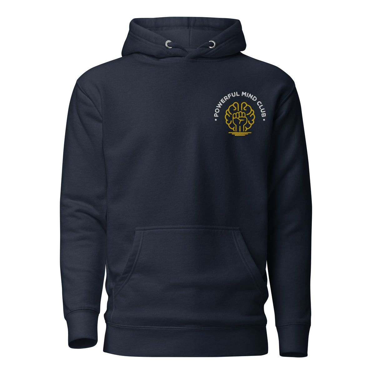 Navy Blazer Powerful Mind Club signature logo hoodie