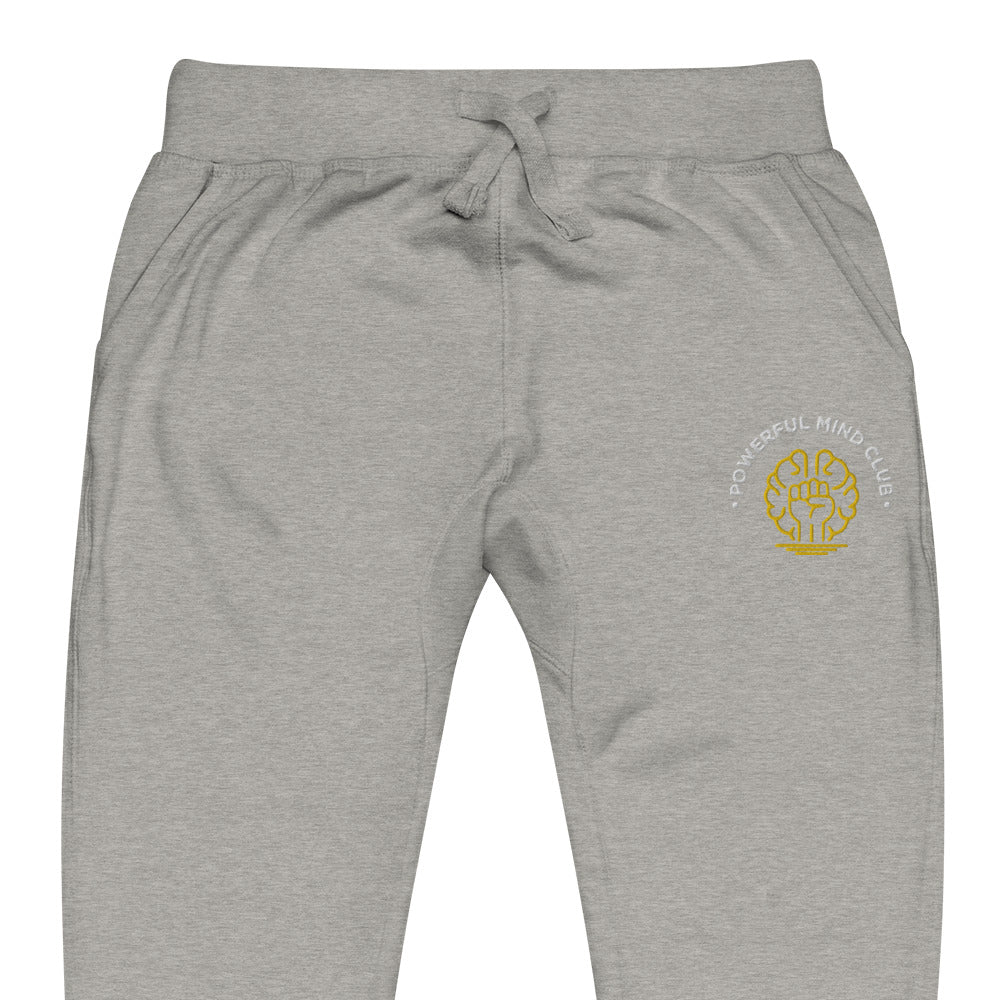 Powerful Mind Club Unisex fleece joggers in Carbon Grey, graphic design