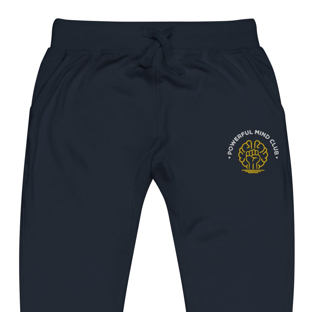 Powerful Mind Club Unisex fleece joggers in Navy Blazer, graphic design